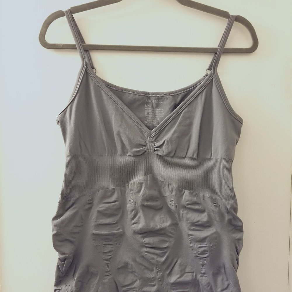 She Said... Textured Long Grey Tank